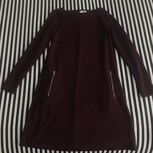 Long sleeved maroon winter dress